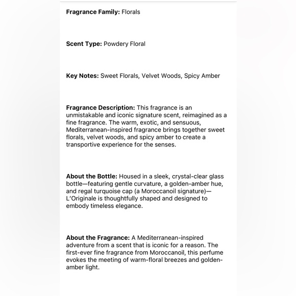 Moroccanoil L’Originale Eau de Parfum EDP 3.4 oz / 100 ml w/ Box (New/Open) - Picture 7 of 7